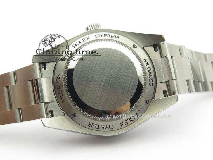 0414 Fashionable Milgauss 116400 GV JF 1:1 Green Sapphire Blue Dial On SS Bracelet A2824 V 3950